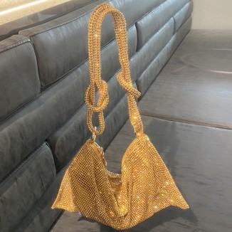 Rhinestone Baguette Shoulder Evening Bag